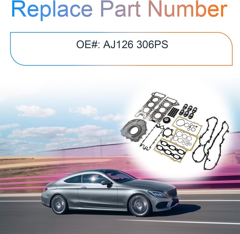 DINGKA طقم حشوات رأس أسطوانة المحرك AJ126 306PS يناسب جاكوار F-Pace 17-20/ XE 16-19/ XJ 14-19، 14-19 لاند روفر ديسكفري/ رينج روفر 3.0L V6 استبدال OE AJ126 306PS - Image 3
